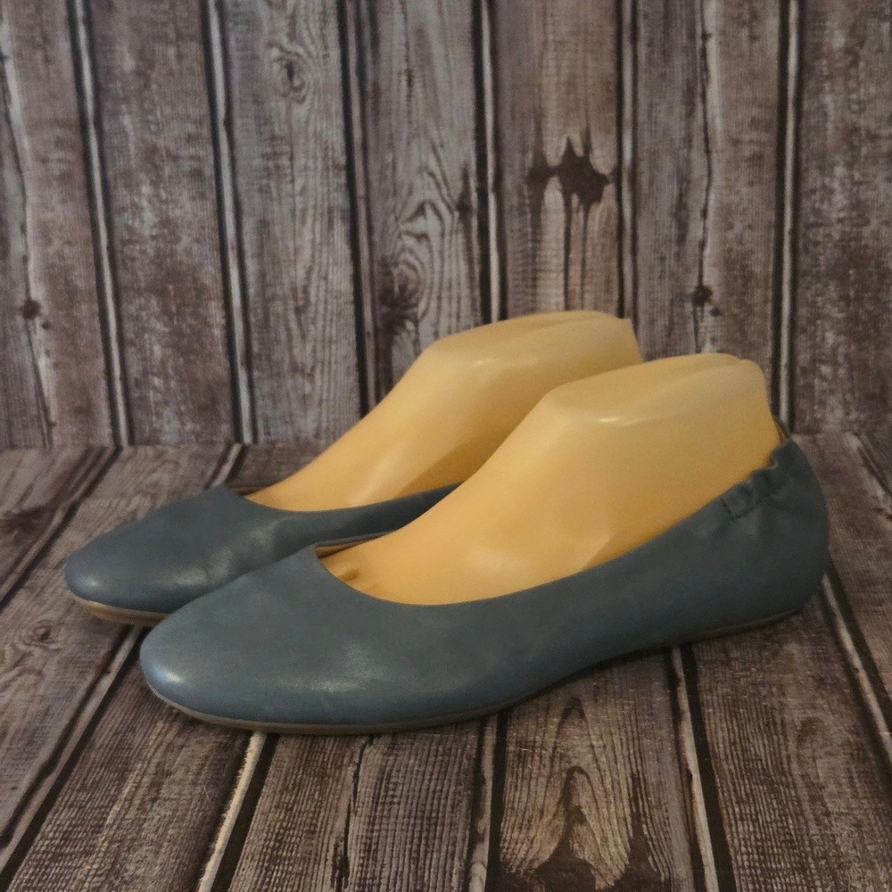 Sz 39 / 8.5-9 Dansko Mollie Denim Blue Leather Comfort Ballet Flats Shoes VGUC